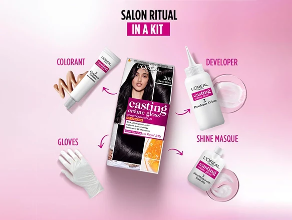 Loreal Casting Cream Gloss Hair Color - Deep Black 200 - Image 3