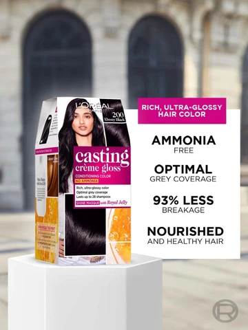 Loreal Casting Cream Gloss Hair Color - Deep Black 200 - Image 2