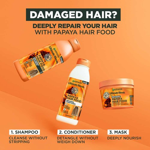 Garnier Ultimate Blends Papaya Hair Food Conditioner for Damaged Hair 350ml - Image 5