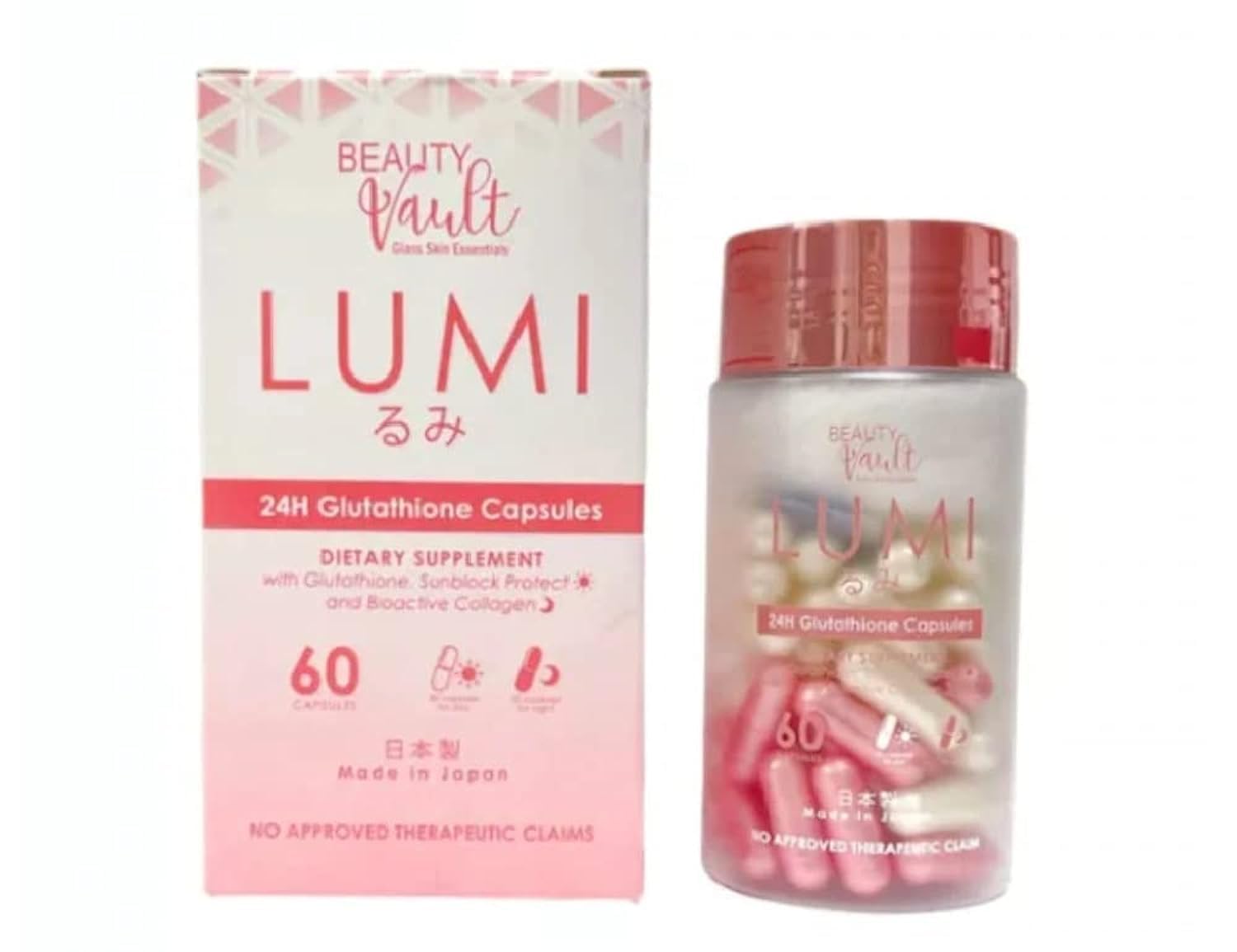 Beauty Vault Lumi 24H Glutathione 60 Capsules - Image 4