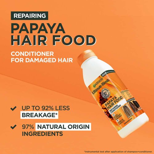 Garnier Ultimate Blends Papaya Hair Food Conditioner for Damaged Hair 350ml - Image 3