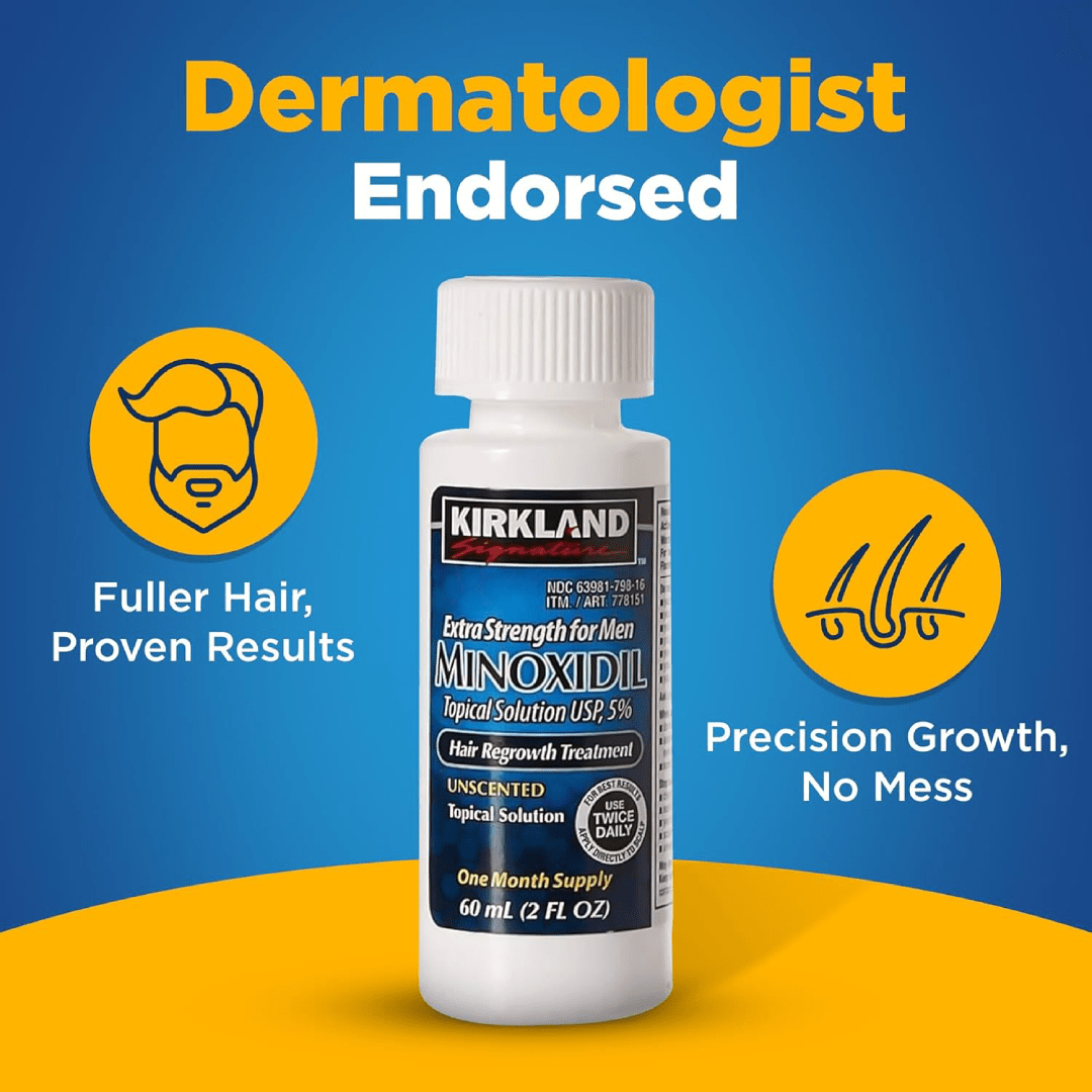 Kirkland Signature Minoxidil Hair Regrowth Treatment (Extra Strength for Men) Single 60ml - Image 5