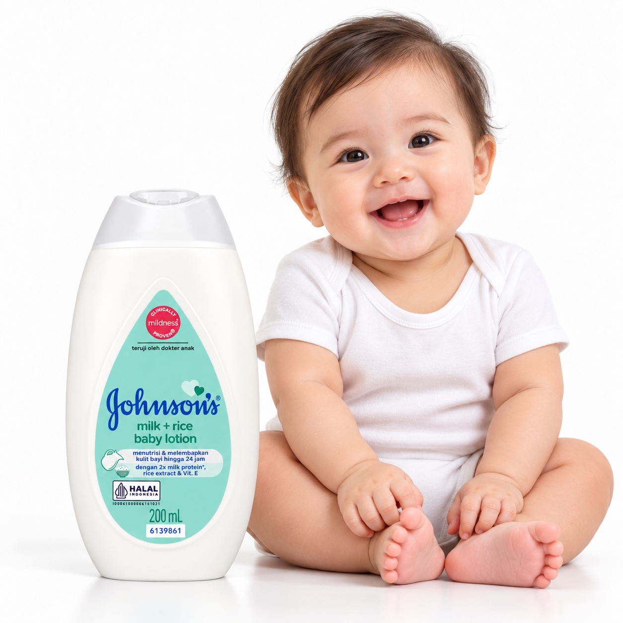 Johnson’s Baby Nourishing Milk + Rice Lotion – 200ml - Image 2
