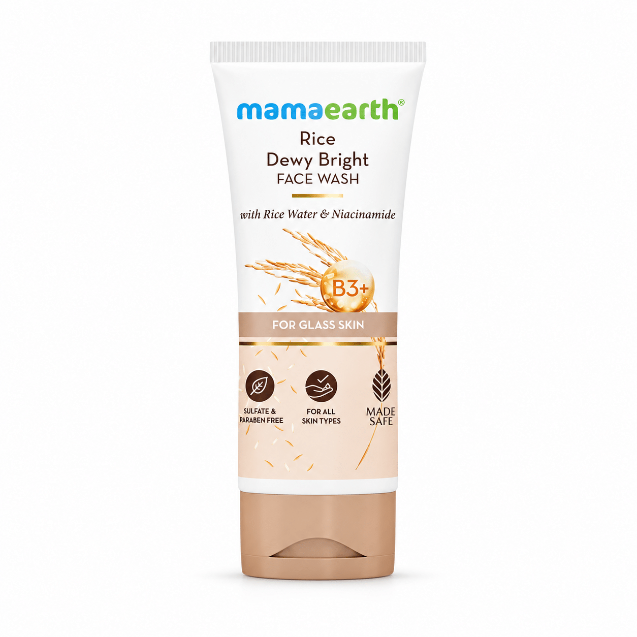 Mamaearth Rice Face Wash With Rice Water & Niacinamide for Glass Skin 100ml